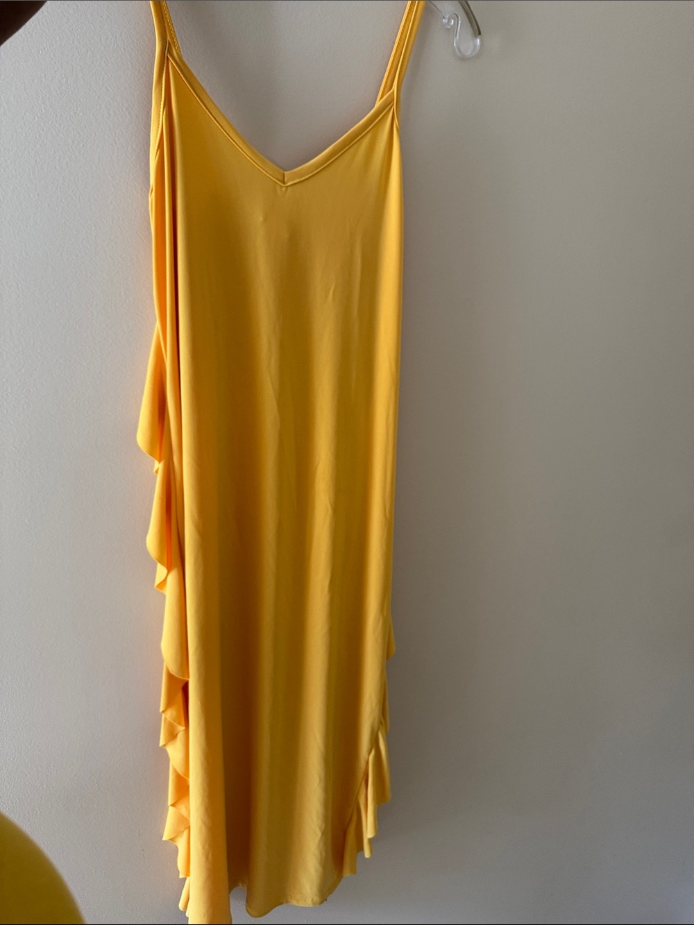 Yellow Ruffle Slip Dress